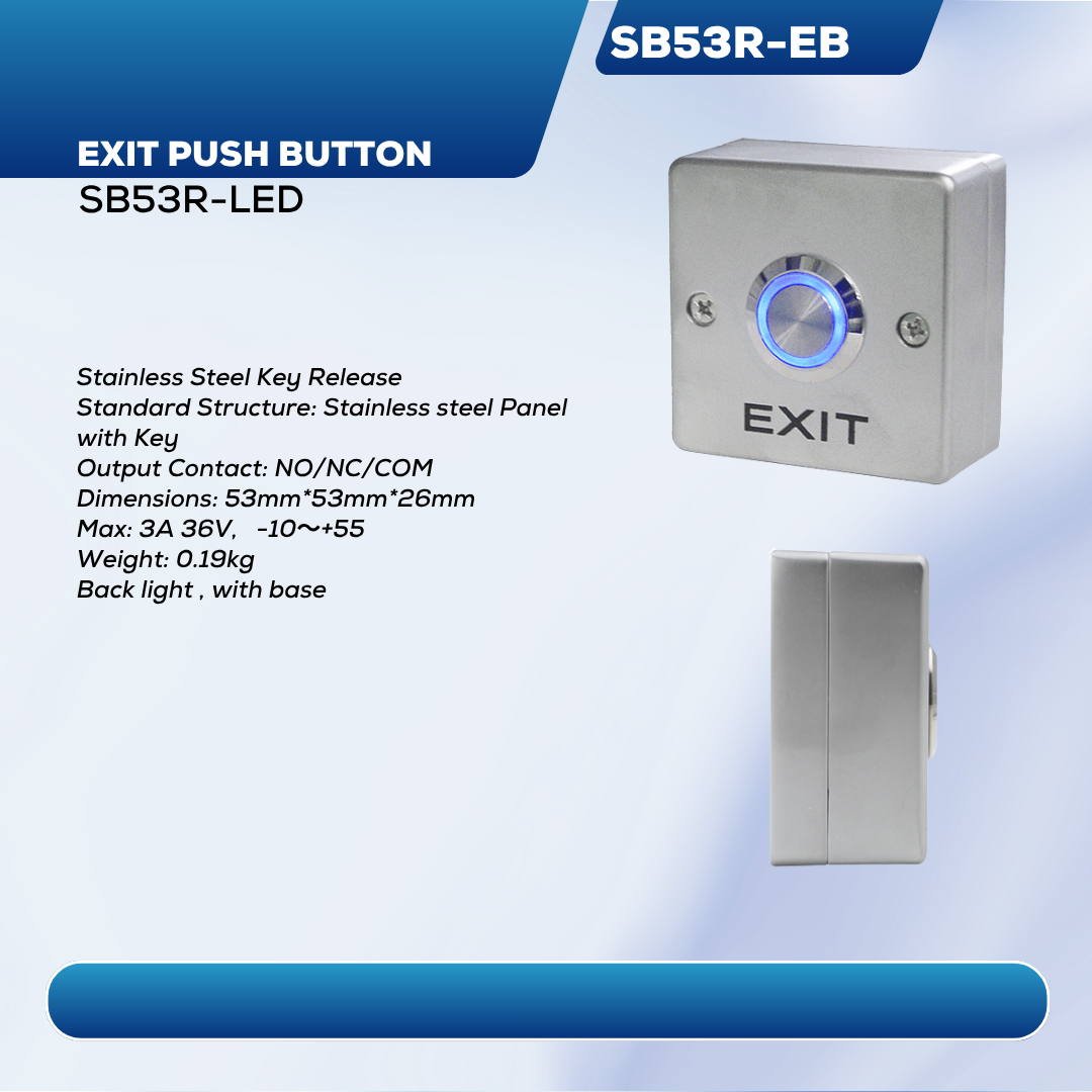 Exit Push Button SB53R-LED Stainless Steel Backlight