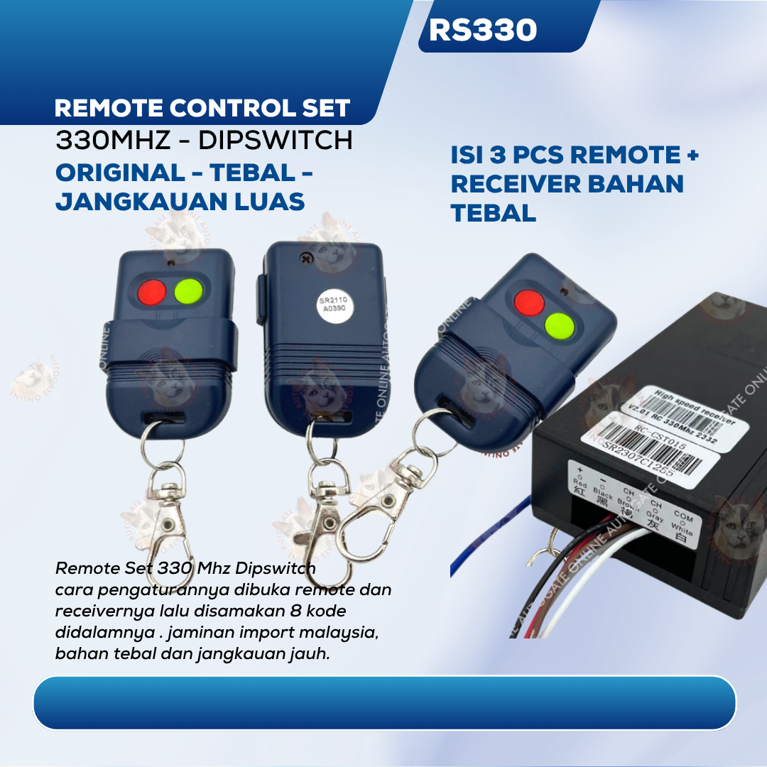 Remote Gate Control SET 330MHz 8 Kode Dipswitch