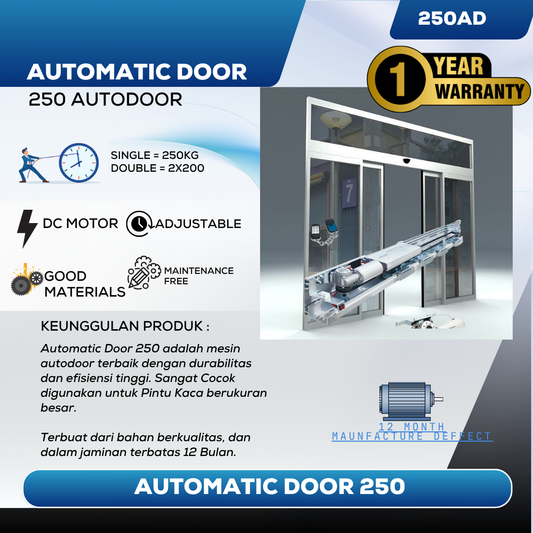 Mesin Pintu Kaca Otomatis 250 Automatic Door